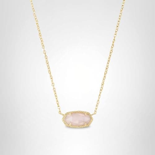 Kendra Scott Elisa Pendant Necklace for Women, Fashion Jewelry, 14k Gold-Plated, Rose Quartz — view 5