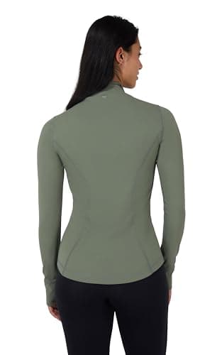 90 Degree By Reflex Full Zip Running Track Jacket Lightweight Athletic Slim Fit Jacket with Thumbholes, Mountain Sage, 3X-Large — view 3
