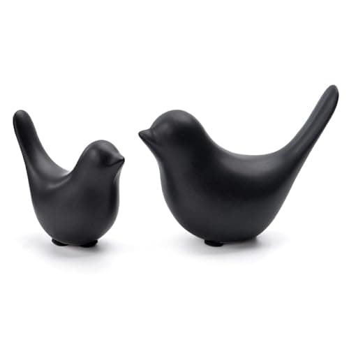 Notakia Small Birds Statues Black Home Decor Modern Style Decorative Ornaments for Living Room, Bedroom, Office Desktop, Cabinets