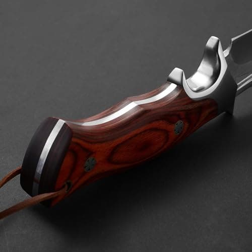 DRACHENADER Fixed Blade Knife with Leather Sheath, Full Tang Survival Knife, M390 Steel Hunting and Camping Outdoor Survival and Bushcraft — view 8