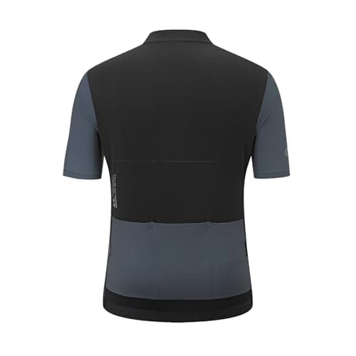 Santic Cycling Jersey Men's Short Sleeve Tops Road Bike Mountain Bike Shirts Bicycle Jacket with Pockets Black X-Large — view 2