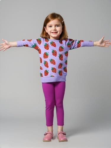 Winzik Girls Sweatshirt Christmas Sweater Shirt Toddler Kids Girl Pullover Fall Long Sleeve Tops Tee Clothes 2-7T (2-3T, Purple Strawberry) — view 2
