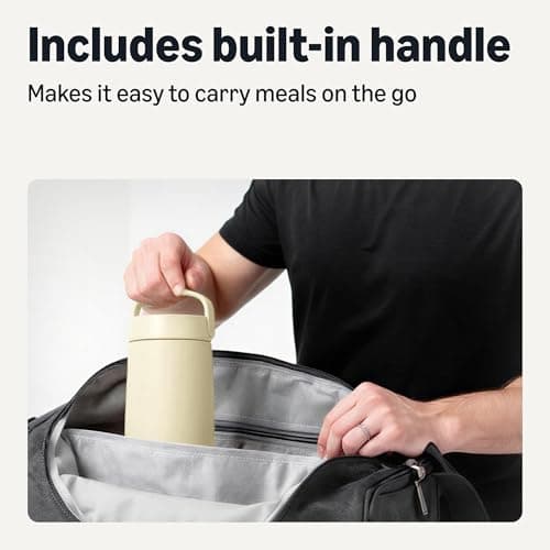Amazon Basics Insulated Stainless Steel Food Jar, For Hot and Cold, Leak Proof, 16 oz., Ivory — view 4