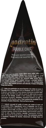 Loacker Quadratini Double Choc bite-size Wafer Cookies| LARGE Pack of 1 | Crispy Wafers with 4 creamy layers of finest Cocoa cream filling | great for snacks & desserts | Non GMO | No artificial flavorings, added colors or preservatives | 8.82 oz — view 3