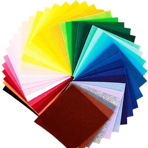 Meitola Felt Fabric Sheet 4"x4" (10 * 10cm) DIY Hand Sewn Patches on Fabrics, Various Colored Polyester Felt Fabrics for Art and Crafts, Party Decorations, 1mm Thick — view 3