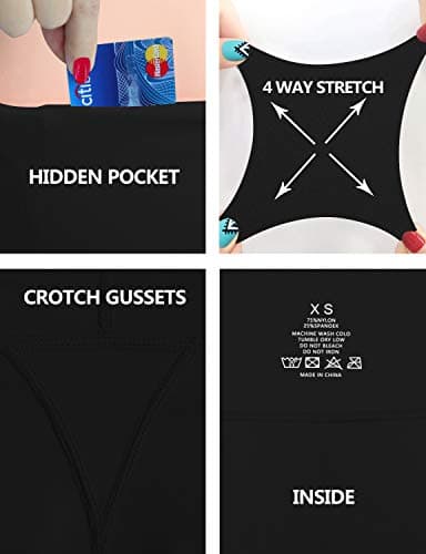 BUBBLELIME 29"/31"/33"/35"/37" 3 Styles Women's High Waist Bootcut Yoga Pants Basic/Side Pockets Tummy Control Workout Flared - Basic Nylon_Black M-37 Inseam — view 5