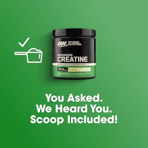 Optimum Nutrition Creatine, Micronized Creatine Monohydrate Powder, Supports Strength & Recovery, Banned Substance Tested, Unflavored, 5g per Serving, 60 Servings — view 3