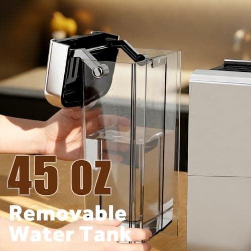 Kndko 20 Bar Espresso Machine, Espresso Maker with Milk Frother Steam Wand, Removable 45oz Water Tank, Compact Latte & Cappuccino Maker for Home & Office, Stainless Steel Color — view 4