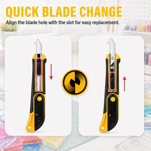 DIYSELF Professional Plexiglass Cutter Knife, Acrylic Cutter, Scoring Knife with 10 Extra SK5 Blades for Plexiglass Cut to Size, Acrylic, ABS, PVC, Plastic Cutting Tool for DIY, Home Repair, Crafts — view 4
