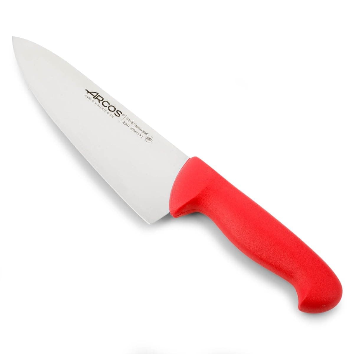 Arcos Serie 2900 - Cuchillo Santoku con Alveolos - Hoja de Acero Inoxidable Nitrum de 180 mm - Mango inyectado en Polipropileno Color Rojo — view 24