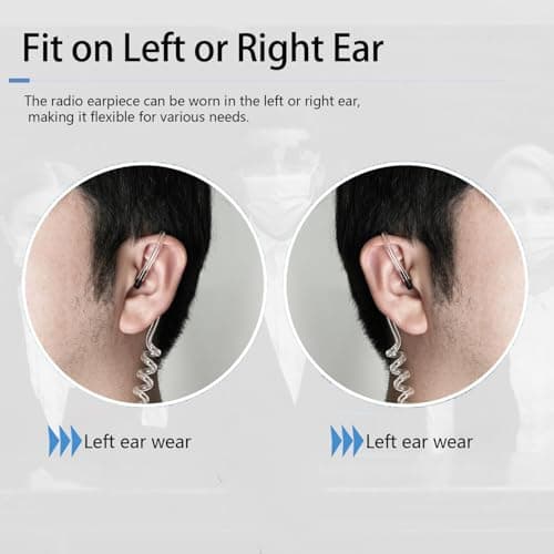 Retevis RT22 Walkie Talkie Earpiece with Mic 2 Pin PTT Covert Acoustic Tube Secret Service Earpiece for Retevis H777/RT27/RT68/RT68H, Compatible with Baofeng, PTTalky, Kenwood Walkie Talkies(10 Pack) — view 4