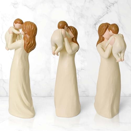 New Mom Gifts - 7” Mother and Child Figurine, Hand-Painted Resin Statue for First Time Mothers, Baby Shower Adoption Birthday — view 3