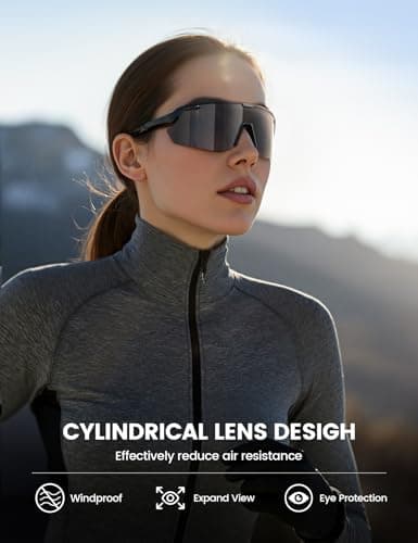 Lamicall Polarized Sports Sunglasses for Men Women, [24g Ultralight] [Adjustable Nose Pad] UV400 Protection Sun Glasses for Cycling Running Baseball Fishing Golf Beach Volleyball Driving — view 3