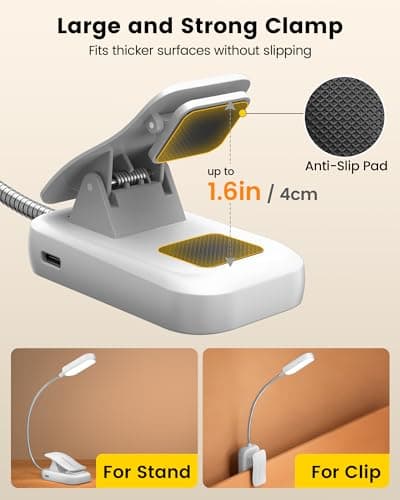 Glocusent 20 LED Reading Lights for Books in Bed, Eye Caring Reading Light — view 5