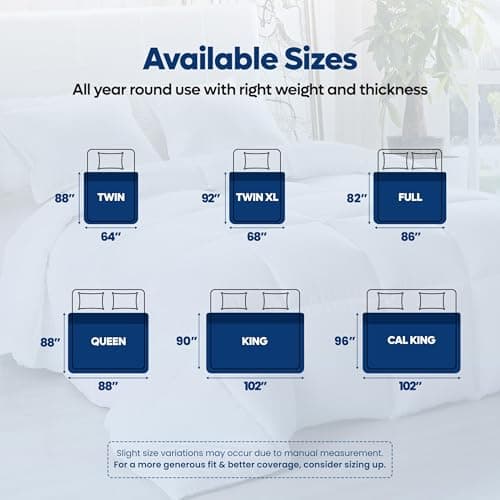 Utopia Bedding Comforters Queen Size, All Season Duvet Insert, Down Alternative Box Stitched Bed Comforter with Corner Tabs, Machine Washable (White) — view 8
