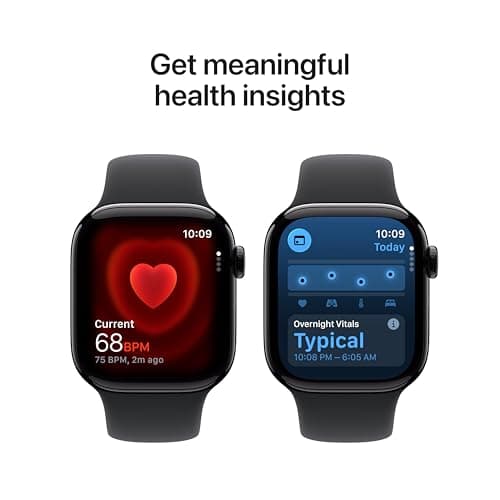 Apple Watch Series 11 [GPS 42mm] Smartwatch with Jet Black Aluminum Case with Black Sport Band - S/M. Sleep Score, Fitness Tracker, Health Monitoring, Always-On Display, Water Resistant — view 4