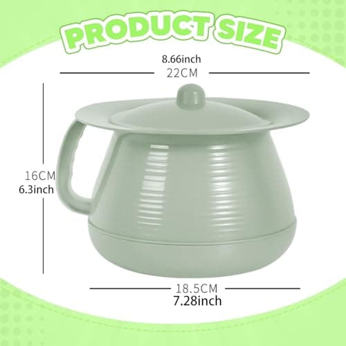 Hzskjyt Household Spittoon Portable Toilet Urinal Pot Chamber Pot with Handle Multifunction Potty Pee Bucket Made of PP Material Suitable for Bedroom Travel O, Green — view 2