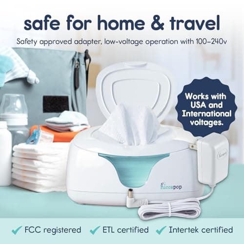 Hiccapop Baby Wipe Warmer and Baby Wet Wipes Dispenser | Baby Wipes Warmer for Babies | Diaper Wipe Warmer with Changing Light, White — view 5