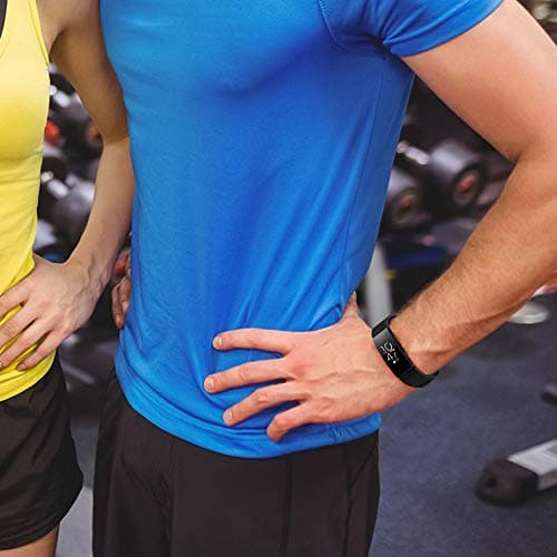 Tobfit Compatible with Fitbit Inspire HR Band/Fitbit Inspire Band/Ace 2, Replacement Wristband Sport Band Strap (008, 3 Pack(Black+Blue+Gray), Large) — view 2