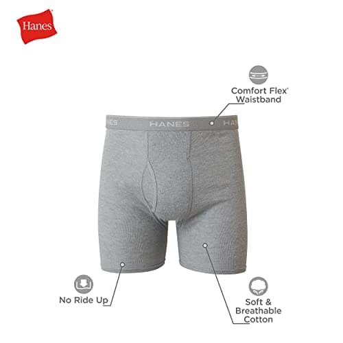 Hanes Mens Underwear Briefs, Cool Dri Moisture-wicking Cotton No-ride-up For Men, Multi-packs Available Boxer, 12 Pack - Black, Medium US — view 4