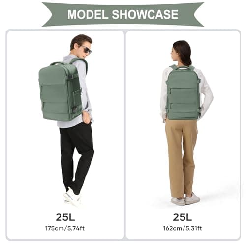 coowoz Travel Backpack For Women Men,Carry On Backpack,Hiking Backpack Waterproof Outdoor Sports Rucksack Casual Daypack Travel Essentials(Olive Green) — view 8