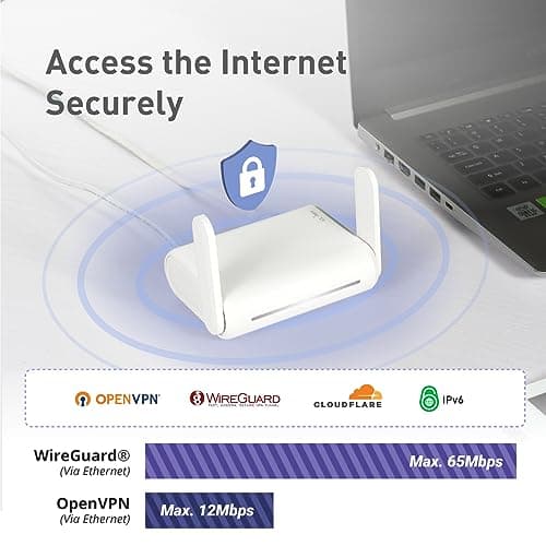 GL.iNet GL-SFT1200 (Opal) Portable WiFi Travel Router, Mini VPN Wireless Router, Mobile Internet WiFi Repeater, Dual Band Openwrt Computer Routers, Home/Business/RV/Cruise — view 5