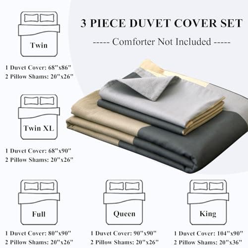 LifeTB Cotton Plaid Duvet Cover Full Size Geometric Grid Checkered Bedding Sets Modern Style 3 Piece Comforter for Men Women with Zipper Ties Full(80''x90'') — view 5
