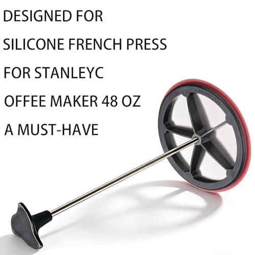 2-Pack Silicone French Press Coffee Makers compatible with Stanley Classic Stay-Hot French Press Coffee Maker 48 oz , french press coffee maker for Stanley Camping Stoves ,coffe press (Black, 2) — view 6