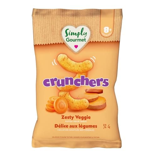Simply Gourmet Crunchers, Zesty Veggie, 6 x 32g | 8 Months+ | No Added Sugar, Dairy Free | Made in Canada — view 2