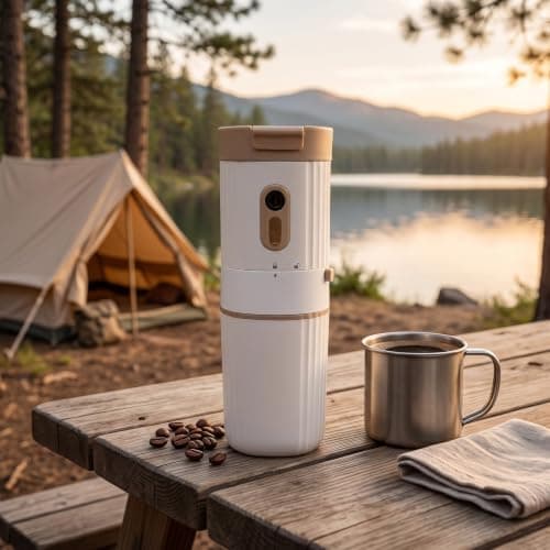 Jelquix Portable Coffee Maker with Grinder 7 Settings