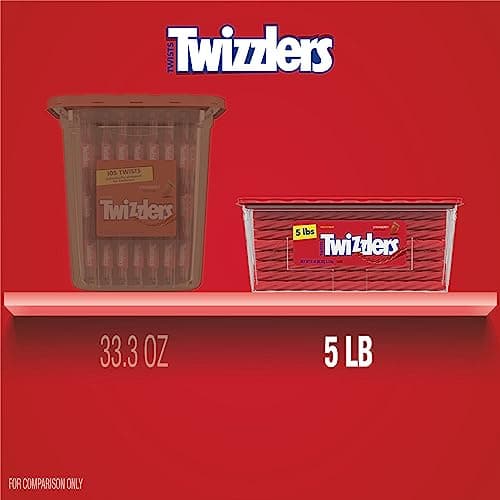 TWIZZLERS Twists Strawberry Flavored Licorice Style, Chewy Holiday Candy Tub, 5 lb — view 3