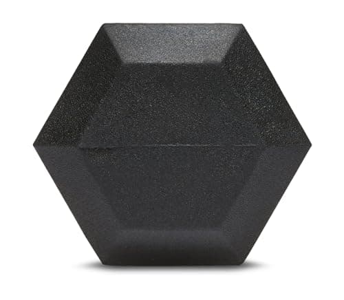 Amazon Basics Rubber Hex Dumbbell Hand Weight with Comfortable Grip for Home and Gym, 15 Pounds, Single — view 4