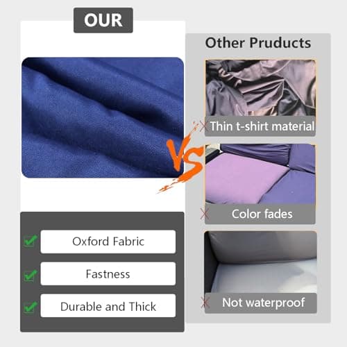 FLYMEI Outdoor Cushion Cover, Patio Loveseat Cushion Covers Only, Water Resistant Patio Cushion Slip Cover (21'' X 19'' X 3'' 4Pack, Royal Blue) — view 8