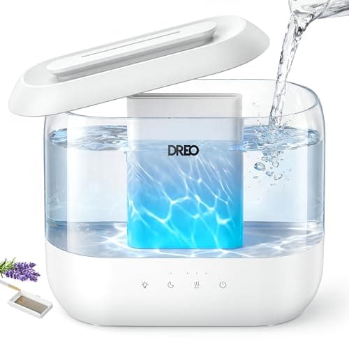 DREO Humidifiers for Bedroom, 4L Top Fill for Large Room, 36H Runtime [Ultra-Strong Mist Output] Quiet Cool Mist Air Humidifier for Baby Nursery, Plants, Indoor, Night Light, Easy to Clean