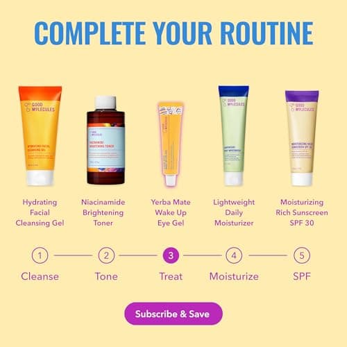Good Molecules Yerba Mate Wake Up Eye Gel - Hydrating Under Eye Gel Cream with Hyaluronic Acid and Caffeine - Target Dark Circles and Puffiness - Skin Care for Face — view 4