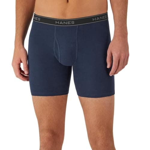 Hanes mens 4 Pack boxer briefs, Black/Grey, Large US — view 4