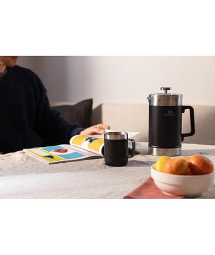 STANLEY Classic Stay-Hot French Press Coffee Maker 48 oz | 5 Minute Brew, 4 Hours Hot | Mesh Filter for Coffee Grounds | Insulated Stainless Steel French Press | BPA-Free | Black 2.0 — view 3