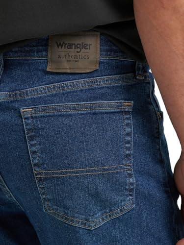 Wrangler Authentics Men's Regular Fit Comfort Flex Waist Jean, Dark Stonewash, 36W x 30L — view 4