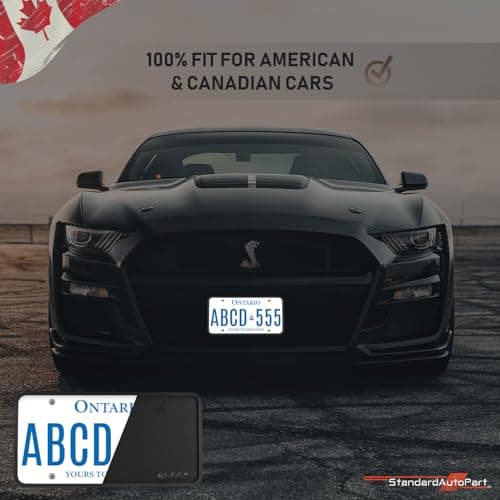 StandardAutoPart Silicone License Plate Frame – Rust-Proof, Rattle-Proof, Weatherproof Cover & Bracket Holder for Front/Rear US & Canada Standard Car Plates (Black Silicone, Pack of 2)