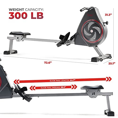 Sunny Health & Fitness Air+ Magnetic Rowing Machine with Exclusive SunnyFit App and Smart Bluetooth Connectivity -SF-RW520008 — view 5