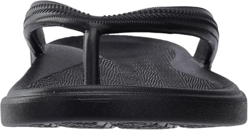 BRONAX Women's Arch Support Flip Flops Thong Sandals Size 8 Rubber Chanclas para Mujer Plantar Fasciitis Relief Beach Pool Flat Slides Orthotic Female Black — view 4