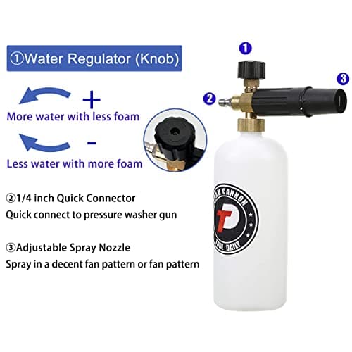 Tool Daily Foam Cannon with 1/4’’ Quick Connector, 1 Liter, 5 Pressure Washer Nozzle Tips — view 2