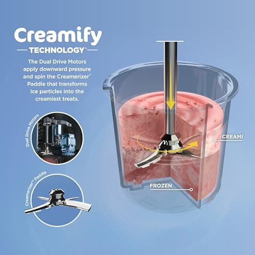 Ninja NC301 CREAMi Ice Cream Maker, for Gelato, Mix-ins, Milkshakes, Sorbet, Smoothie Bowls & More, 7 One-Touch Programs, with (2) Pint Containers & Lids, Compact Size, Perfect for Kids, Silver — view 2