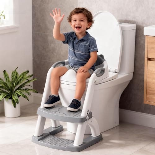 SKYROKU Potty Training Toilet, 2-in-1 Anti-Slip Seat with Step Stool