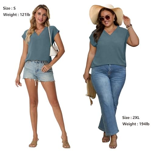 Qixing Summer Tops Women Cap Sleeve Shirts Beach Vacation Outfits Work Business Casual Tshirts — view 3