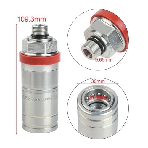 Hydraulic Breakaway Coupler 3C001-82010 for Kubota Tractors M5140 M6040 M7060 M9540, Metal Quick Disconnect Connector with One-Way Valve for Easy Maintenance and System Safety — view 3