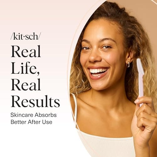 Kitsch Dermaplane Razor for Women Face – Face Razors for Women & Men, Eyebrow Trimmer & Face Shaver – Exfoliating Facial Razor & Skin Care Tool for Smoother Skin - Blush, 12 pcs — view 7