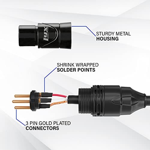 LyxPro 25 Feet XLR Microphone Cable Balanced Male to Female 3 Pin Mic Cord for Powered Speakers Audio Interface Professional Pro Audio Performance and Recording Devices - Black — view 3