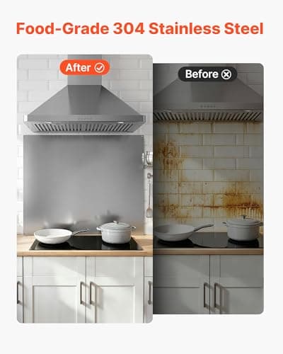 VEVOR 36" x 30" Stainless Steel Backsplash for Stove, Ultra Flat Splatter Guard, Wall Shield Range Hood Backsplash, Easy Clean Kitchen Wall Metal Panel, Pre-Drilled Holes for Easy Installation, Silver — view 4