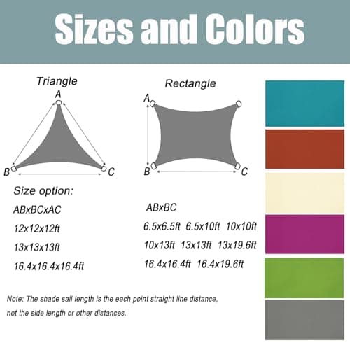 Insun 95% Sunscreen Anti UV Water Resistance Oxford Cloth Rectangle Sun Shade Sail Awning Shade for Outdoor Garden Patio Party Grey 6.5'x10' — view 4